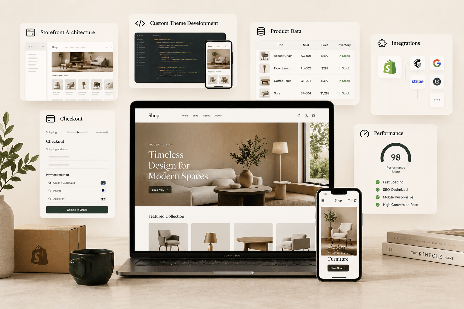 A Shopify store built around your business.